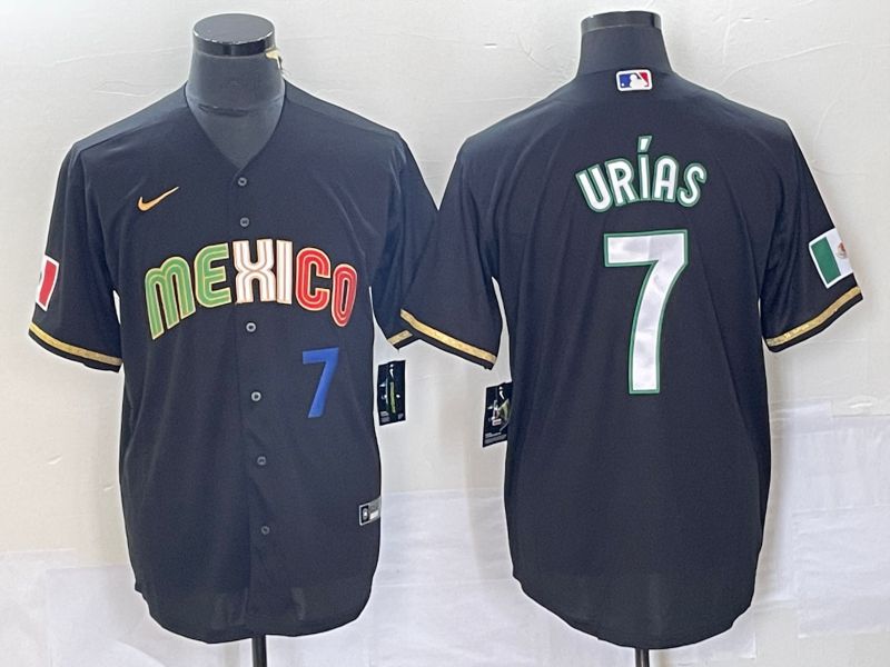 Men 2023 World Cub Mexico #7 Urias Black Nike MLB Jersey style 91826